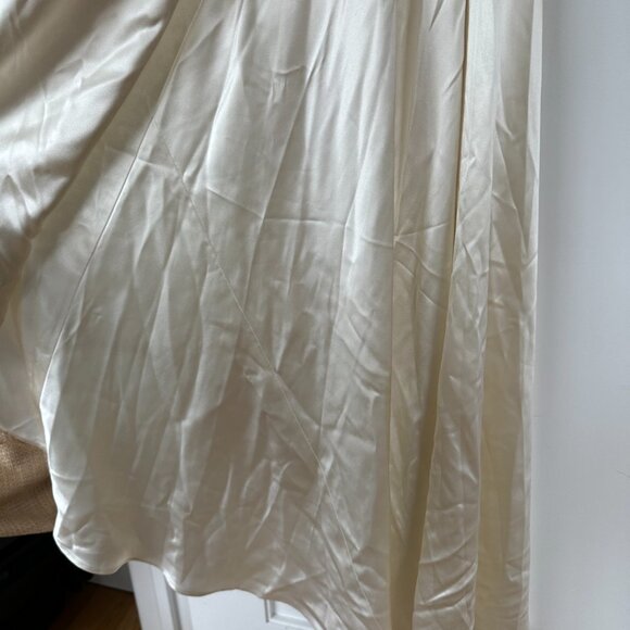 NWT Reformation Eisa Bridal Silk Maxi Dress Sz 4 in Ivory Asymmetric One Shoulde - Picture 6 of 9